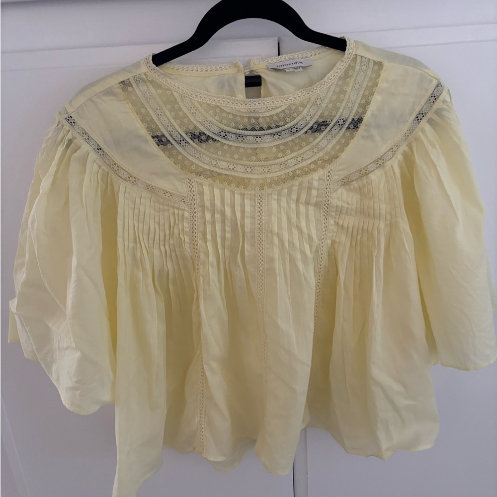 Rebecca Taylor Elegant pale Yellow Blouse  size XL